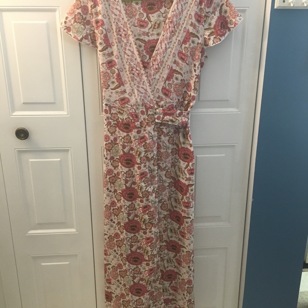 Boho Short Sleeve Floral Beach Dress